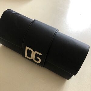 Dolce & Gabbana Black eyeglass case with Silver Logo